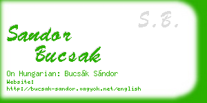 sandor bucsak business card