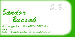 sandor bucsak business card